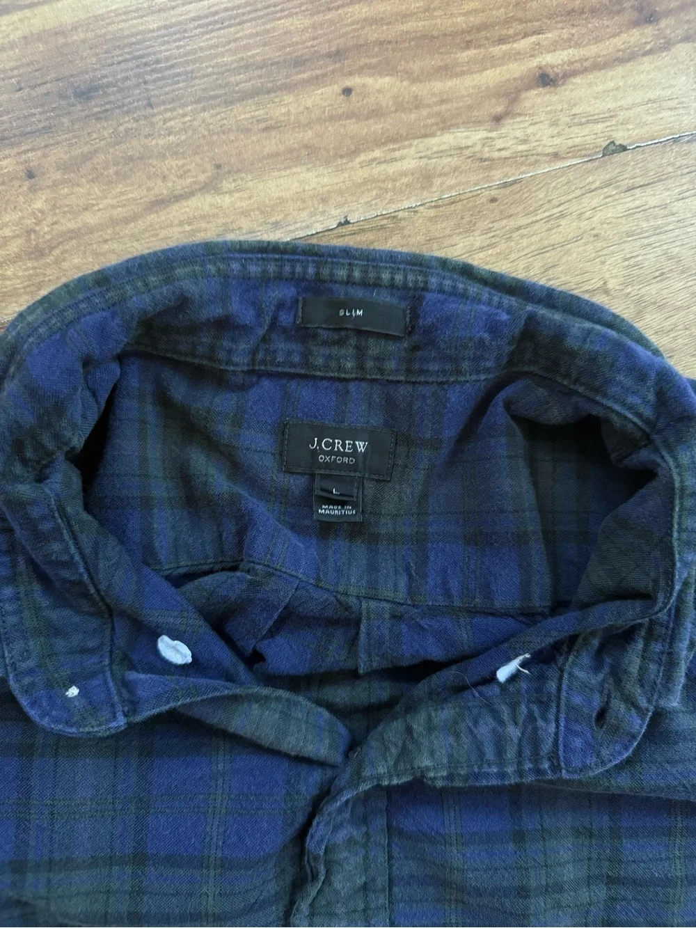 J. Crew Blue & Dark Green Plaid Button-Down Shirt
